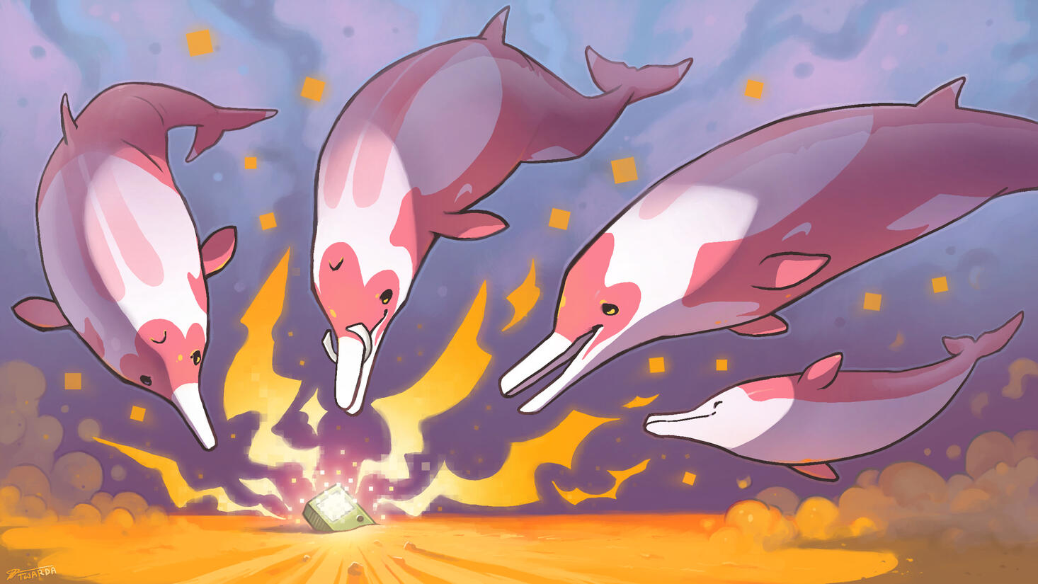 Strap-toothed whale, promo art for Colors Live