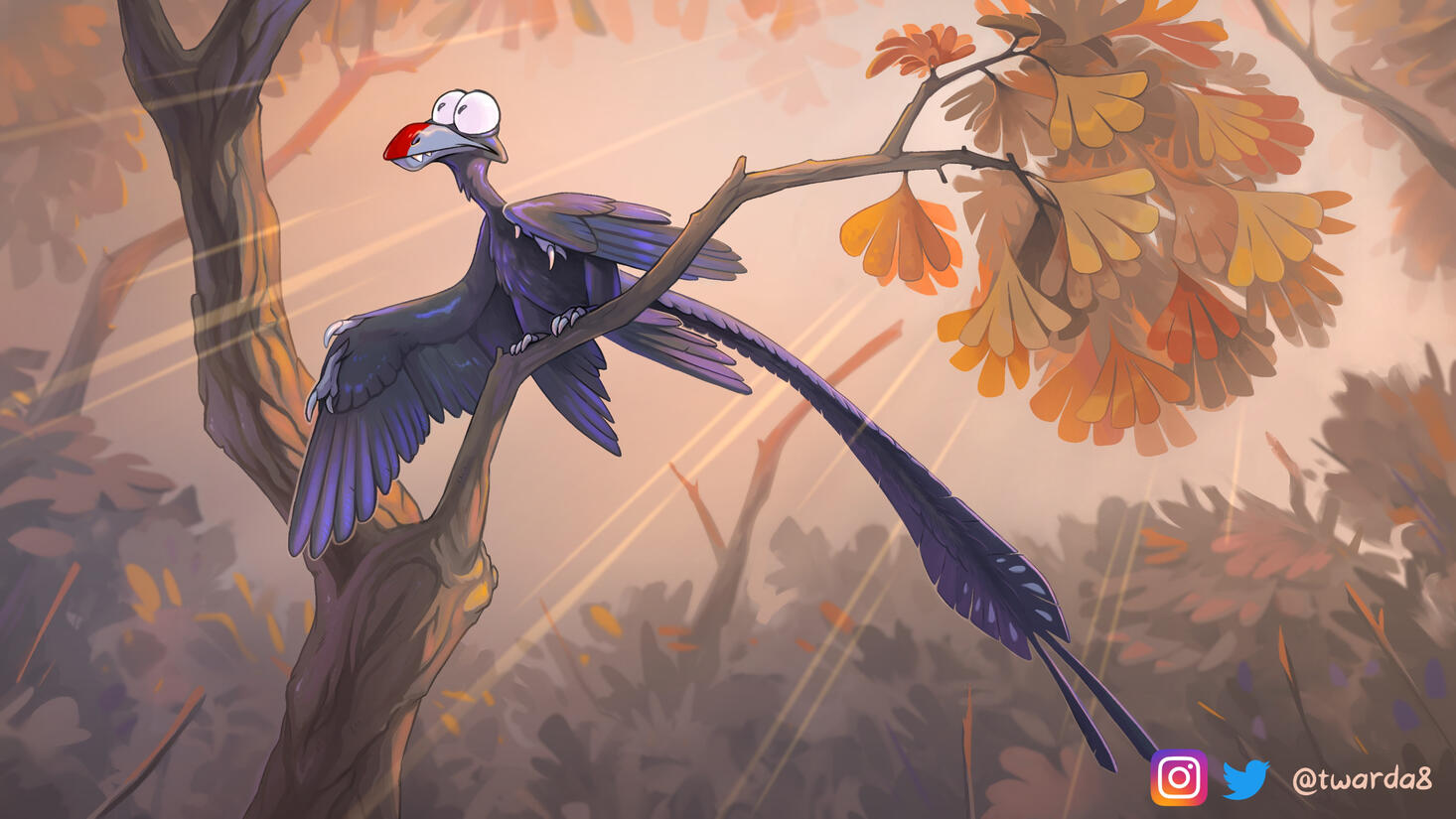 Microraptor commission painting